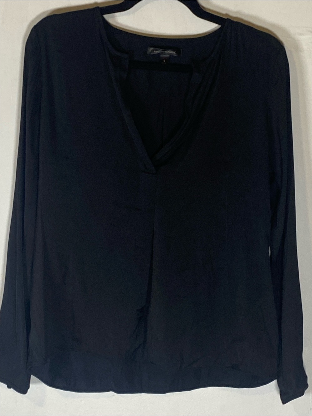 Banana Republic Black Popover‎ Blouse Minimalist Office Career S Quiet Luxury